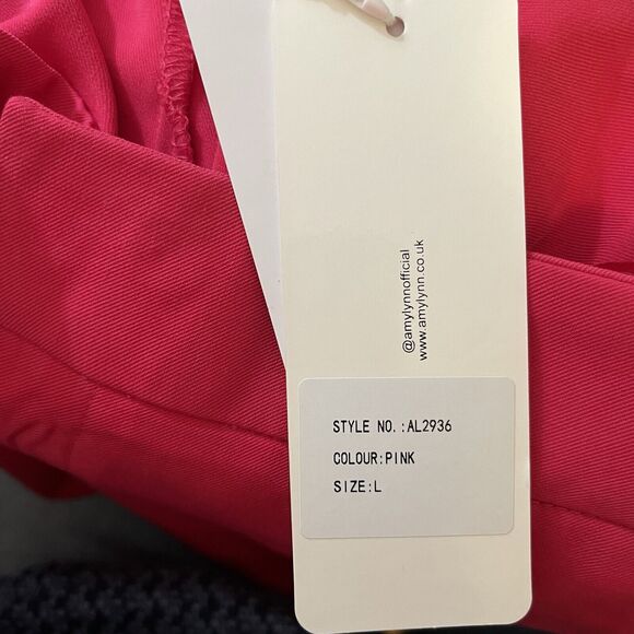 AmyLynn Alice High‎ Waist Straight Wide Leg Pant Trouser Size L Pink NEW W/Tags - Picture 7 of 9